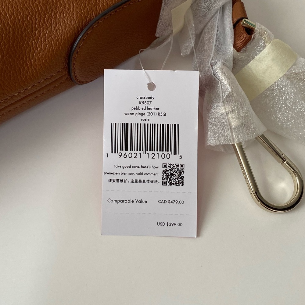 ♠️Kate Spade Rosie Large Pebbled Leather Crossbody Bag, Warm Gingerbread NWT - Picture 9 of 11